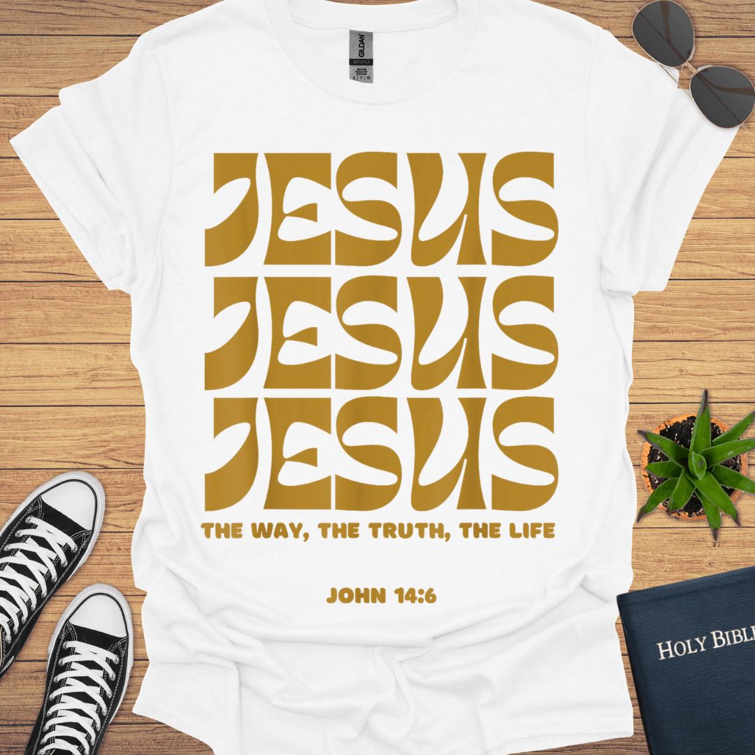 Jesus Gold Design T-Shirt - Christian Clothes