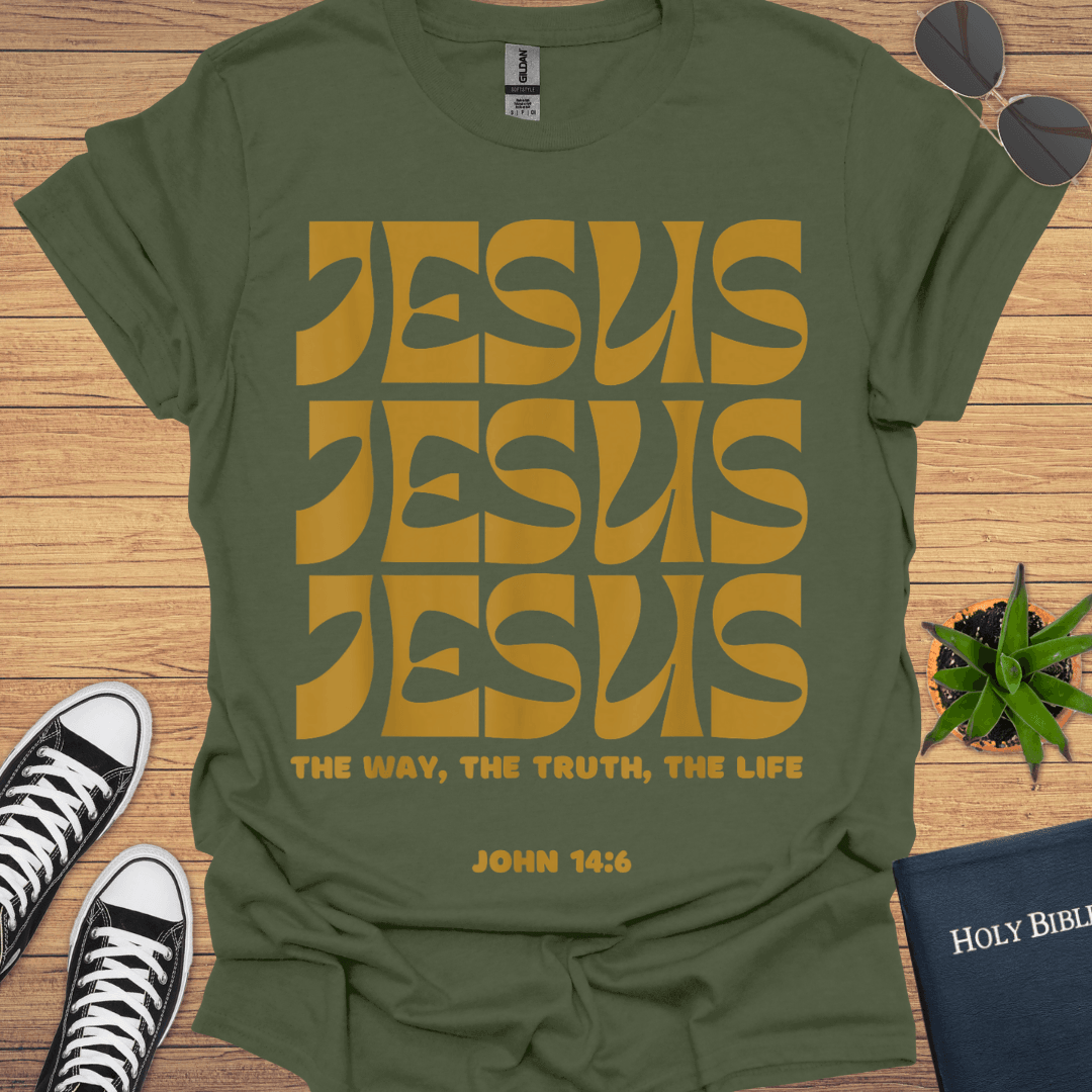 Jesus Gold Design T-Shirt - Christian Clothes