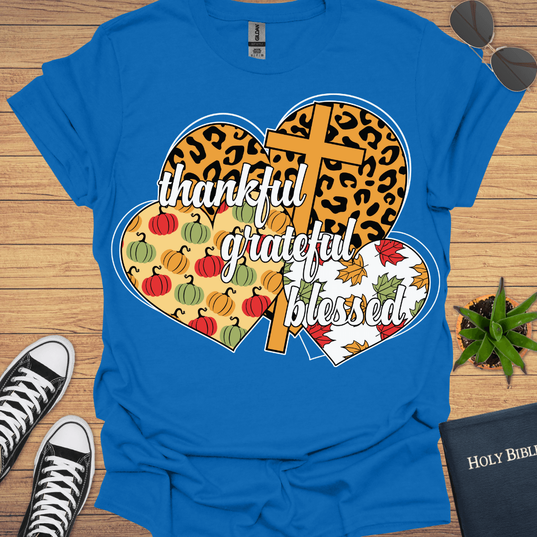 Grateful Thankful Blessed T-Shirt - Christian Clothes