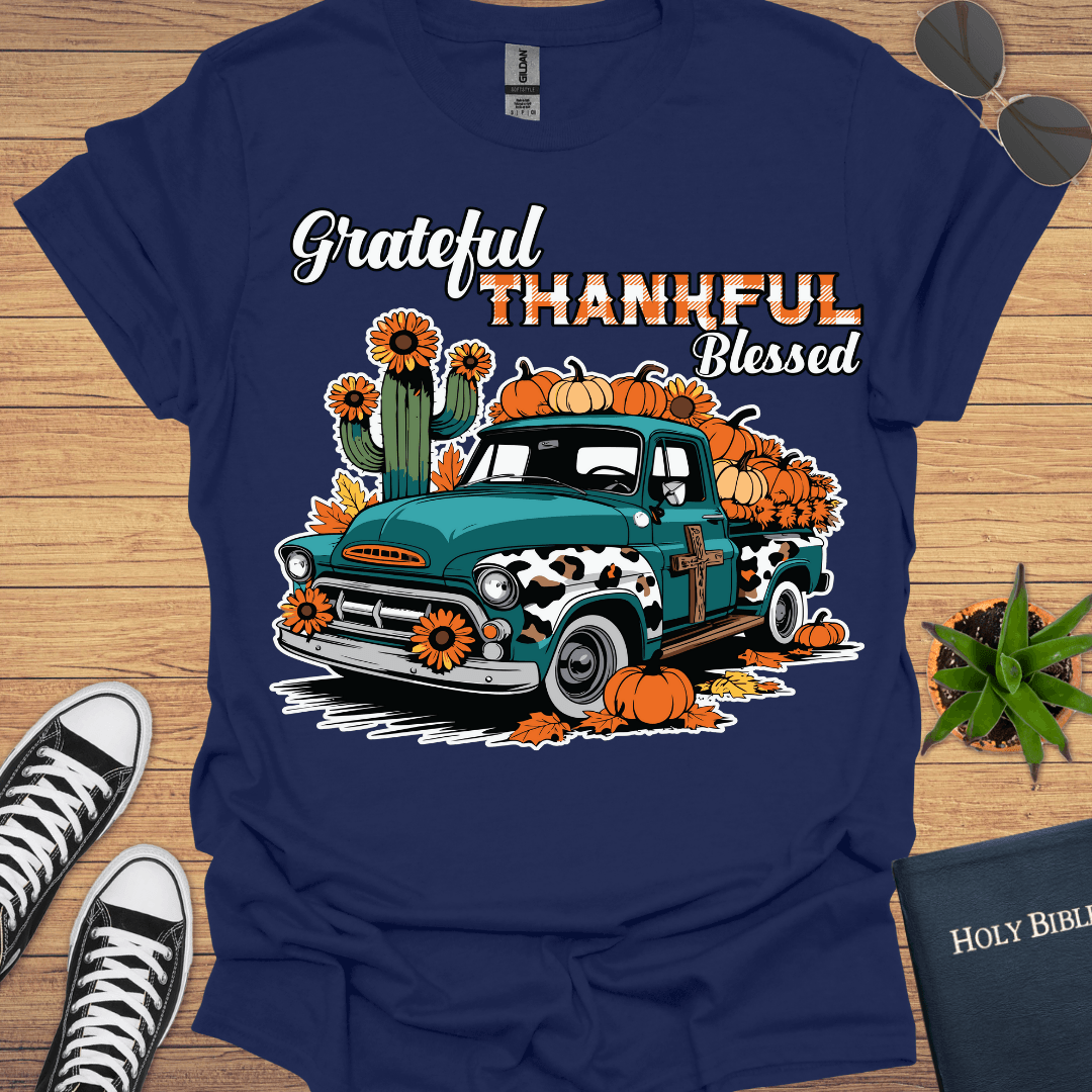 Grateful Thankful Blessed T-Shirt - Christian Clothes