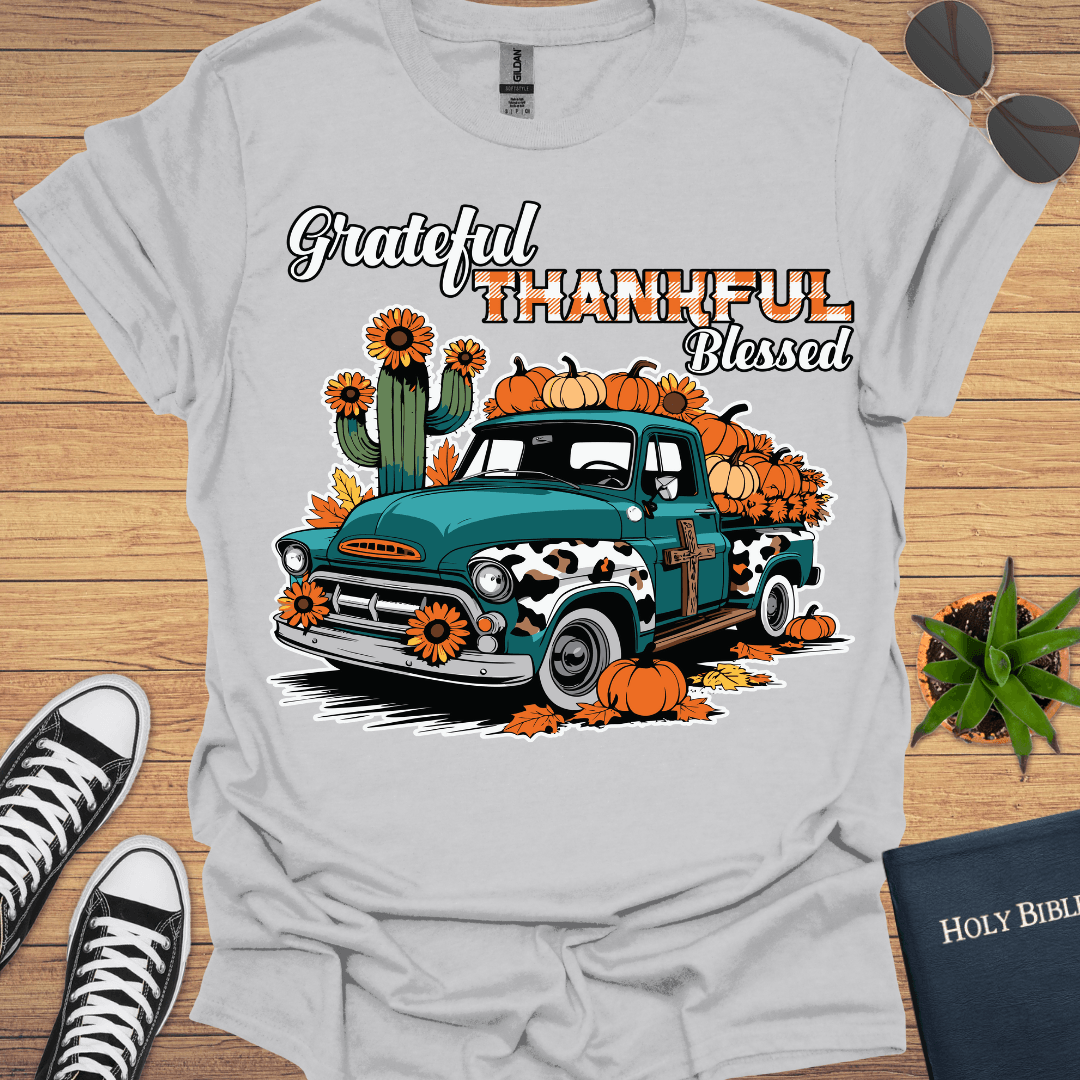 Grateful Thankful Blessed T-Shirt - Christian Clothes