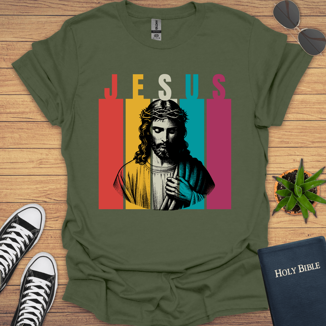 Jesus Retro Design T-Shirt - Christian Clothes