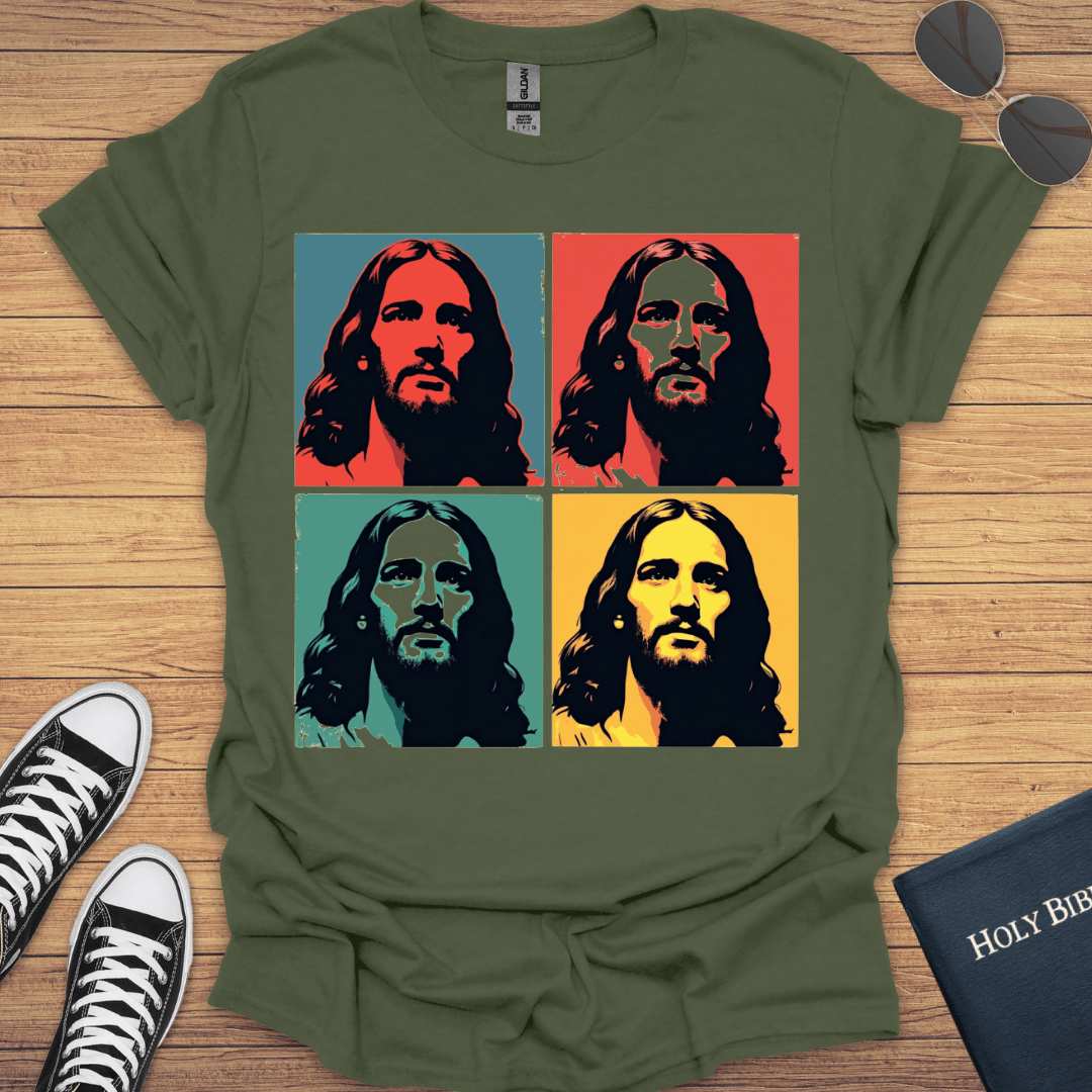 Jesus Face Pop Design T-Shirt - Christian Clothes