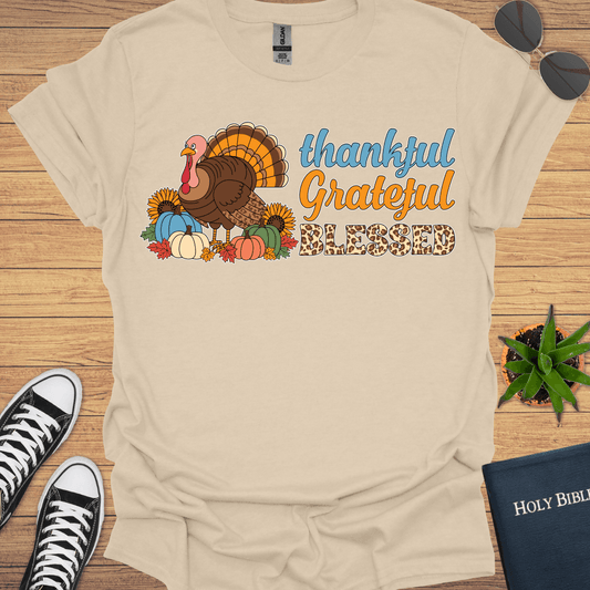Thankful Grateful Blessed T-Shirt - Christian Clothes