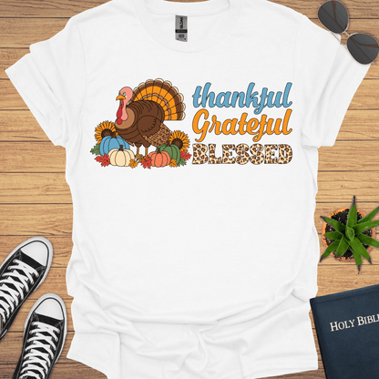 Thankful Grateful Blessed T-Shirt - Christian Clothes