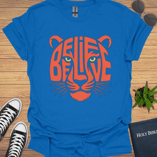 Believe Tiger Design T-Shirt - Christian Clothes
