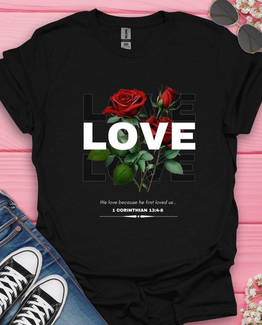 Love Roses Design T-Shirt