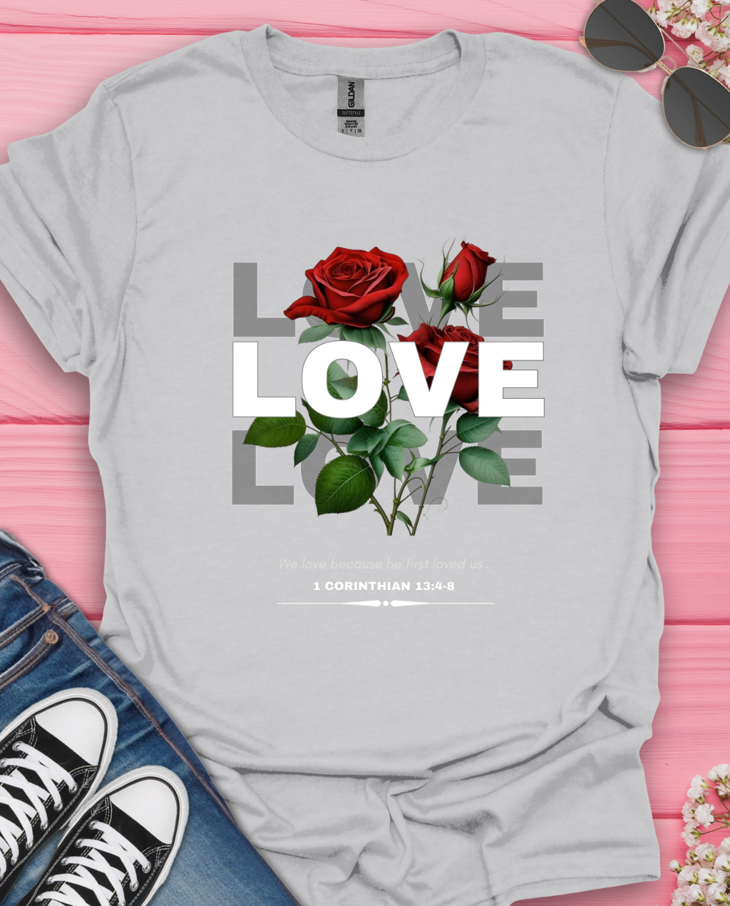 Love Roses Design T-Shirt