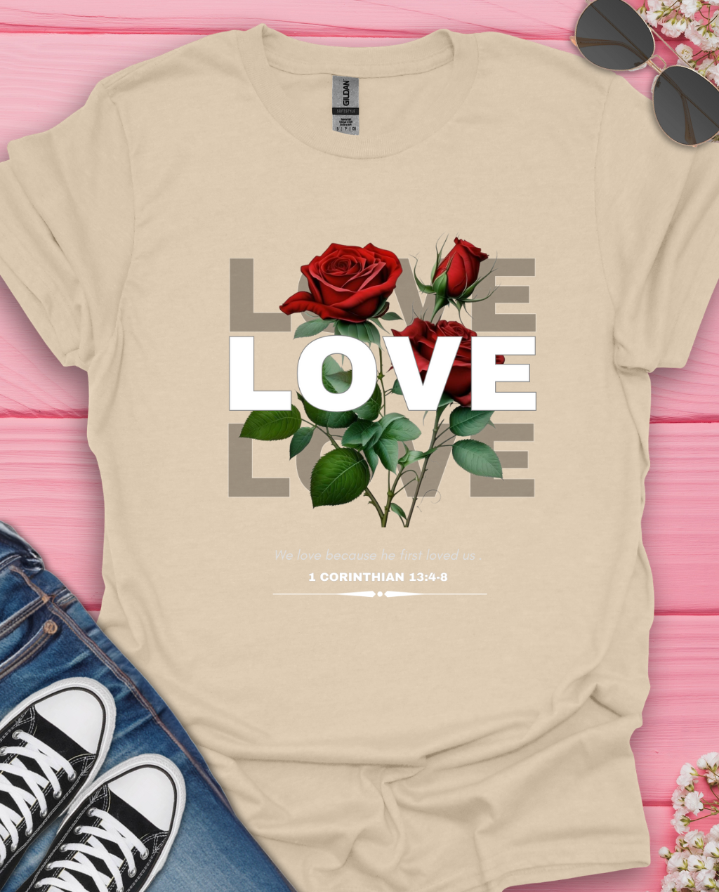 Love Roses Design T-Shirt