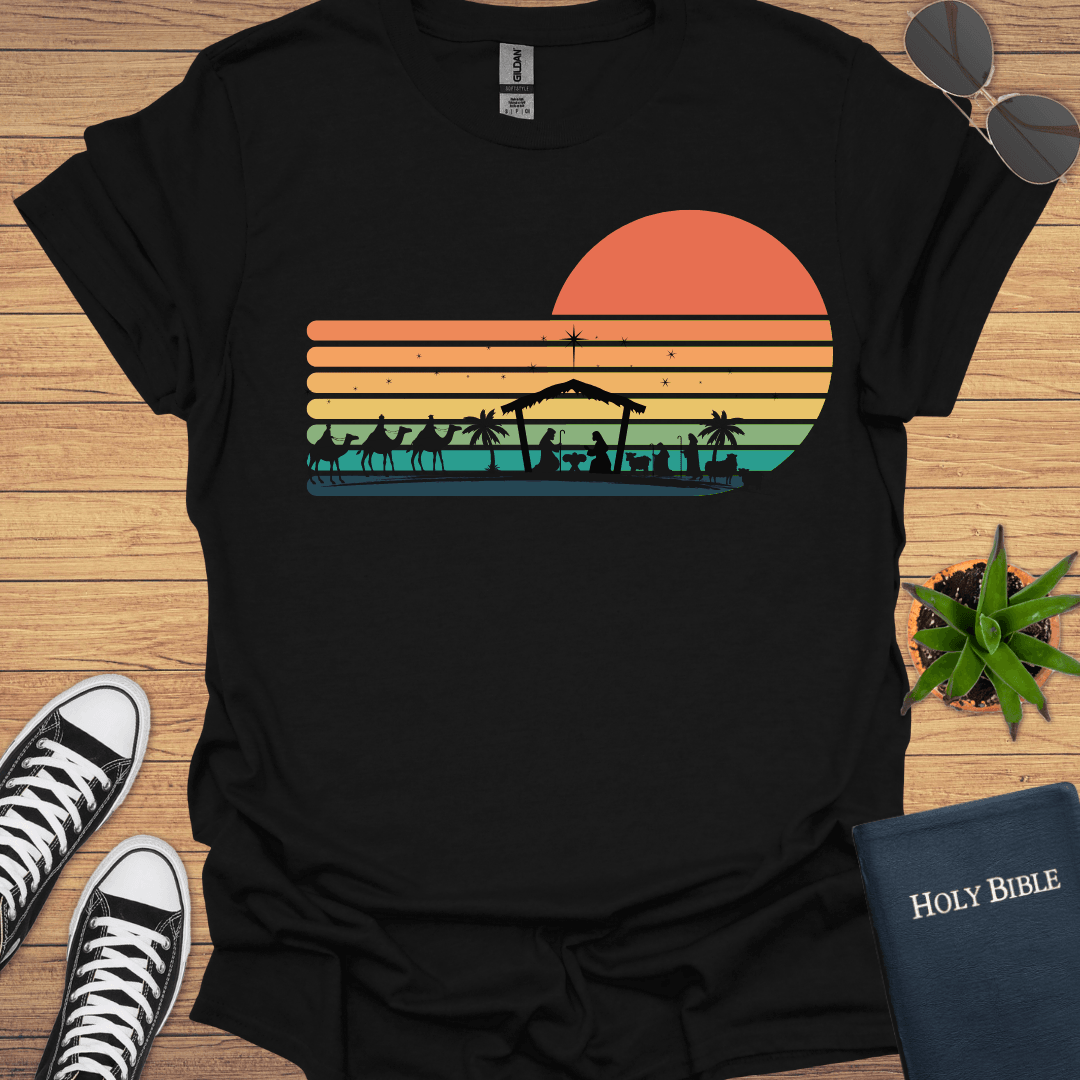Retro Christmas Design T-Shirt - Christian Clothes