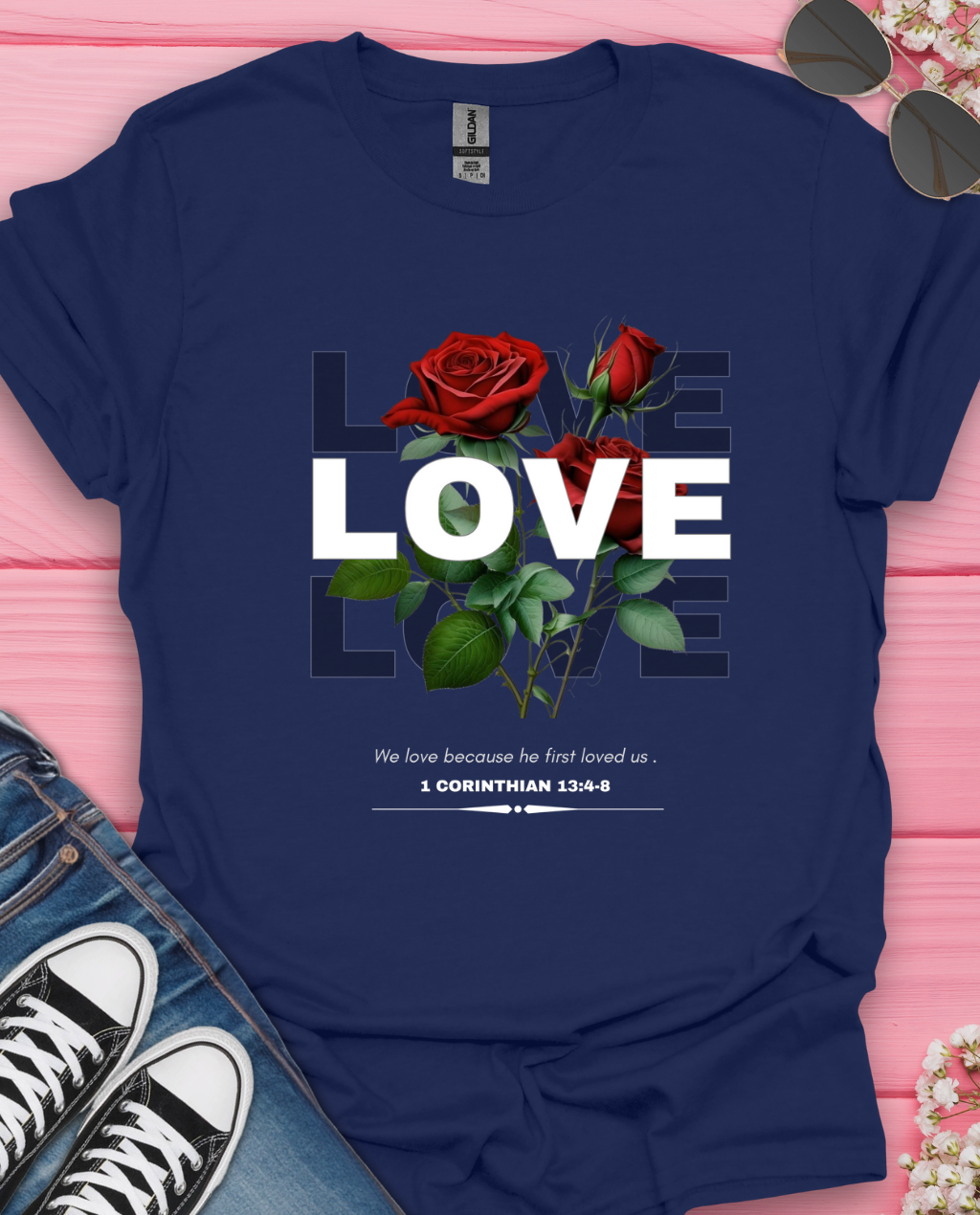 Love Roses Design T-Shirt
