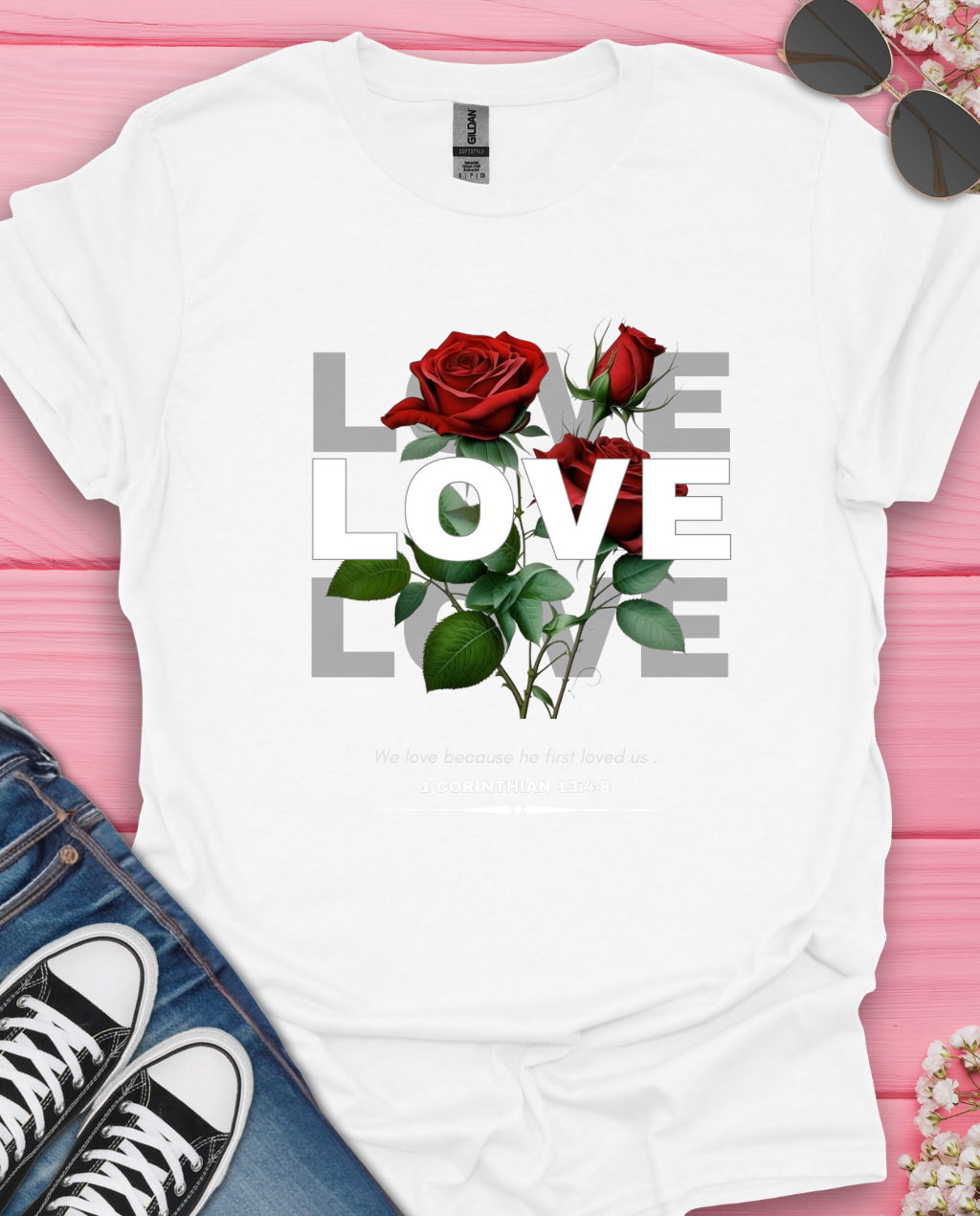 Love Roses Design T-Shirt