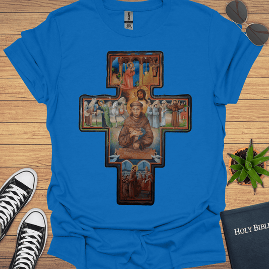 Fransiscan Cross T-Shirt - Christian Clothes