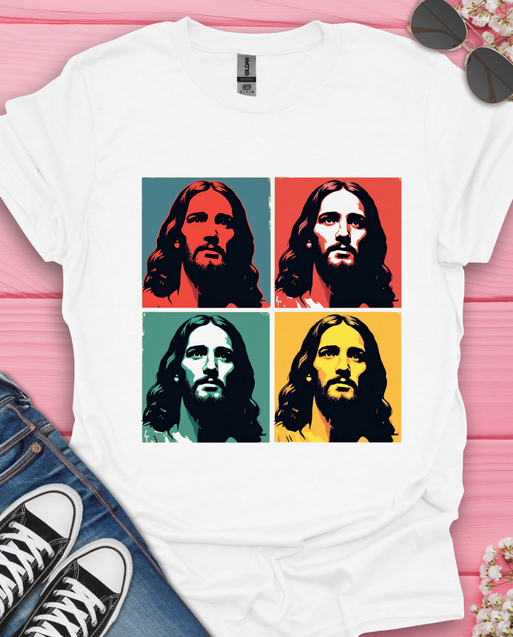 Jesus Face Pop  Design T-Shirt
