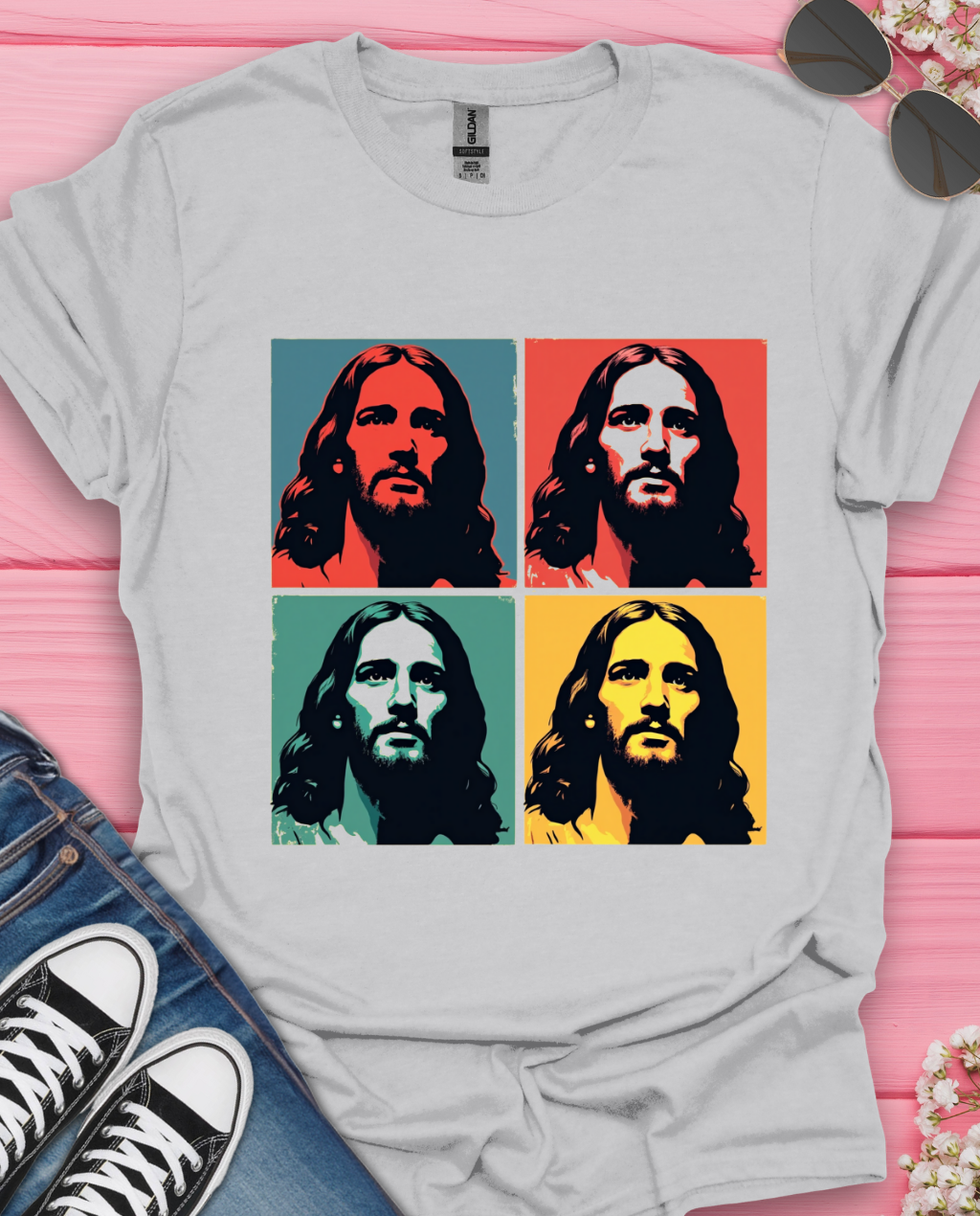 Jesus Face Pop  Design T-Shirt