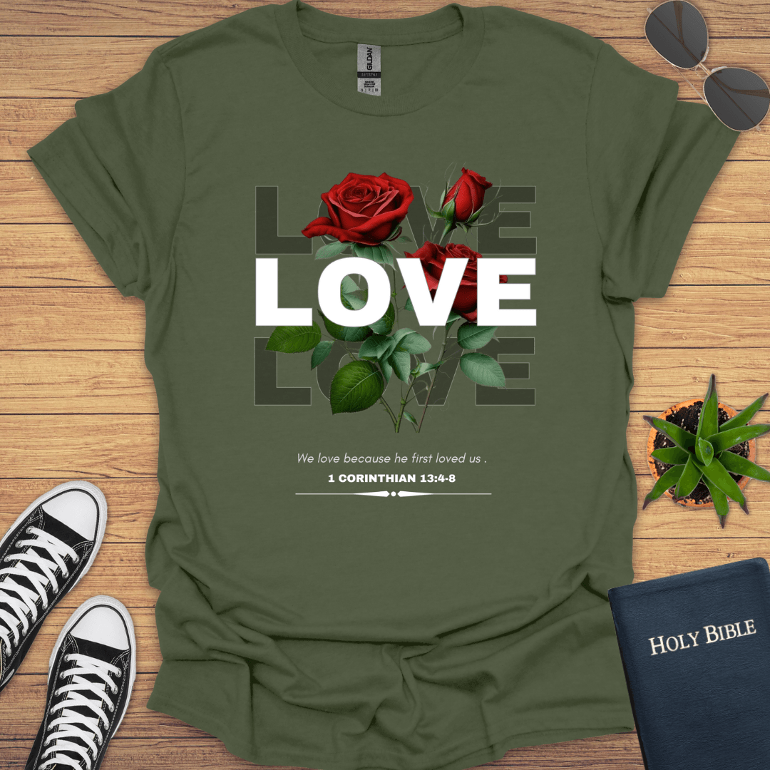 Love Roses Design T-Shirt - Christian Clothes