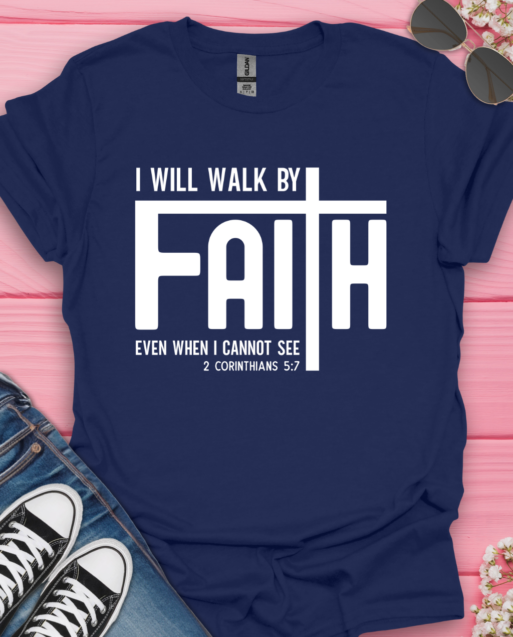 I will Walk by Faith  T-Shirt