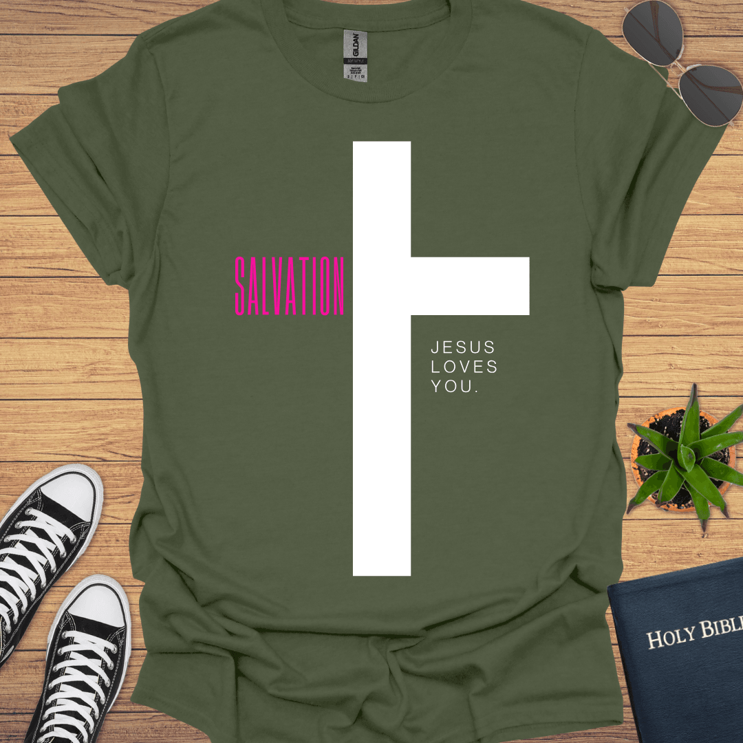 Salvation Cross Design T-Shirt - Christian Clothes