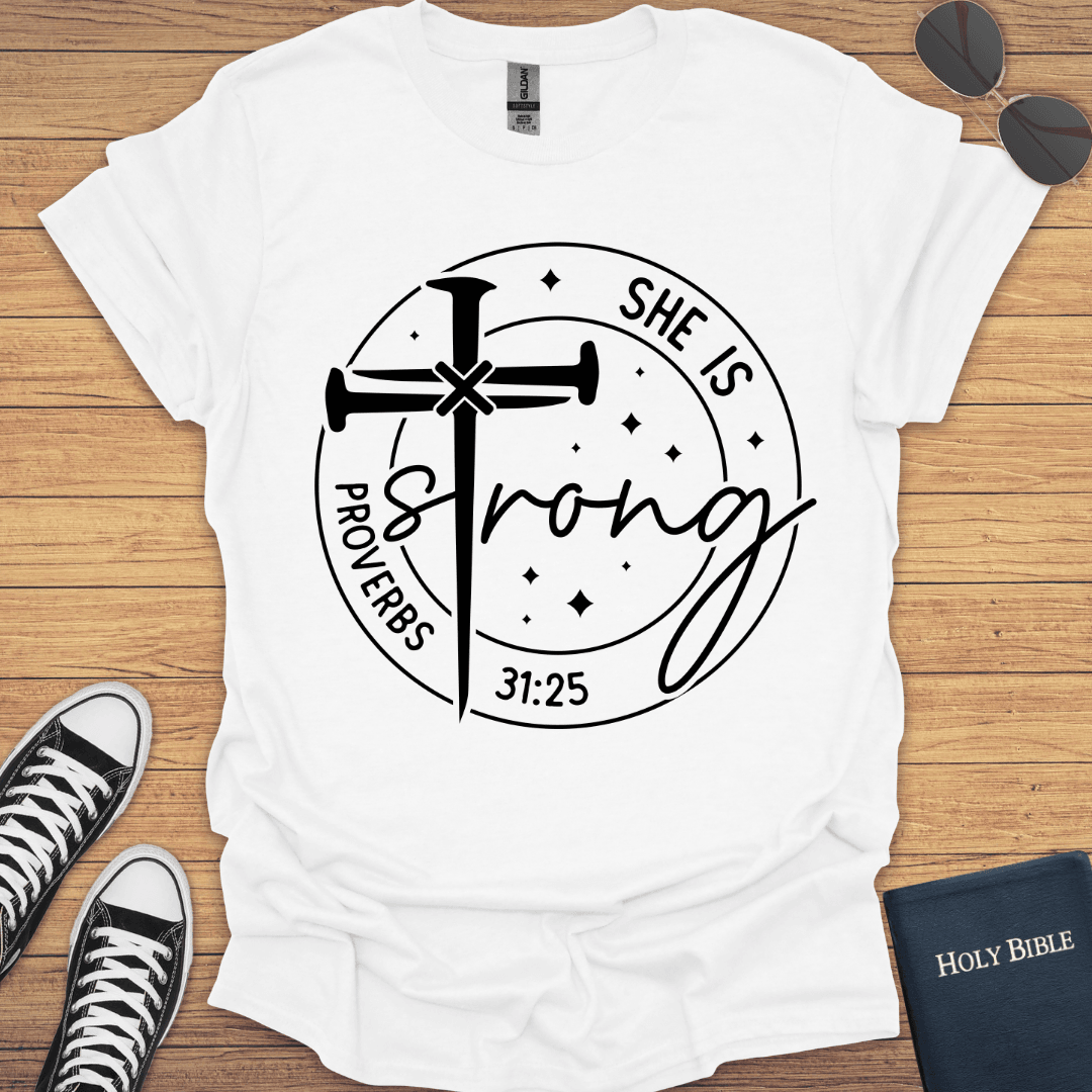 She is Stronger T-Shirt - Christian Clothes
