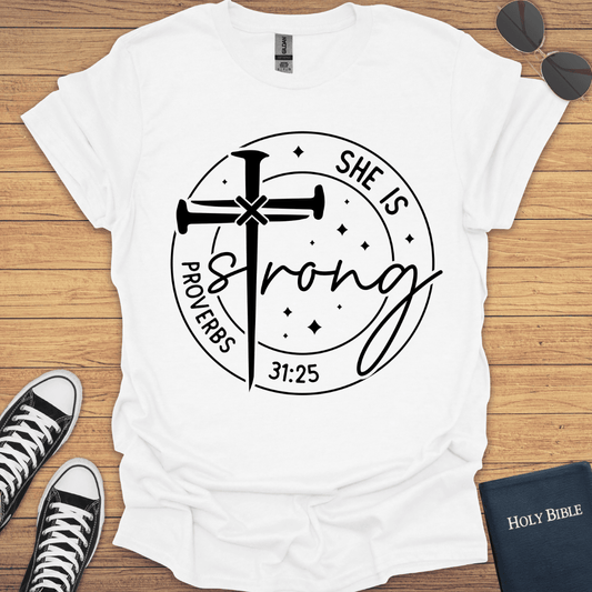 She is Stronger T-Shirt - Christian Clothes