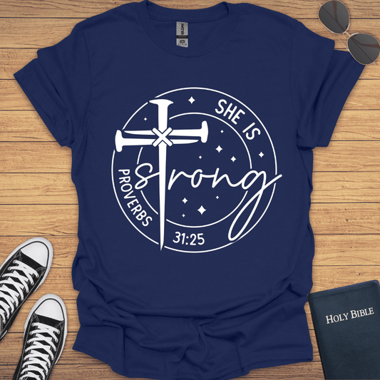 She is Stronger T-Shirt - Christian Clothes