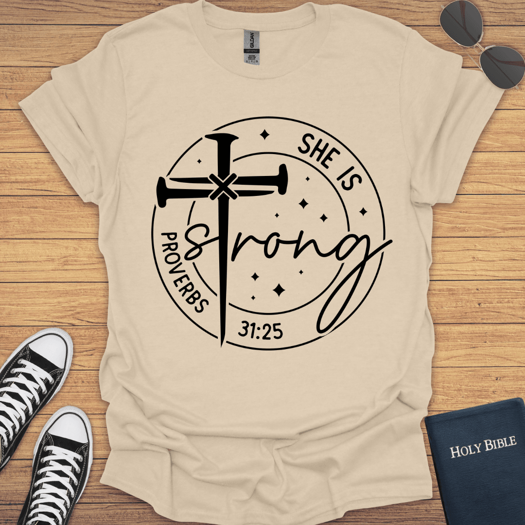 She is Stronger T-Shirt - Christian Clothes