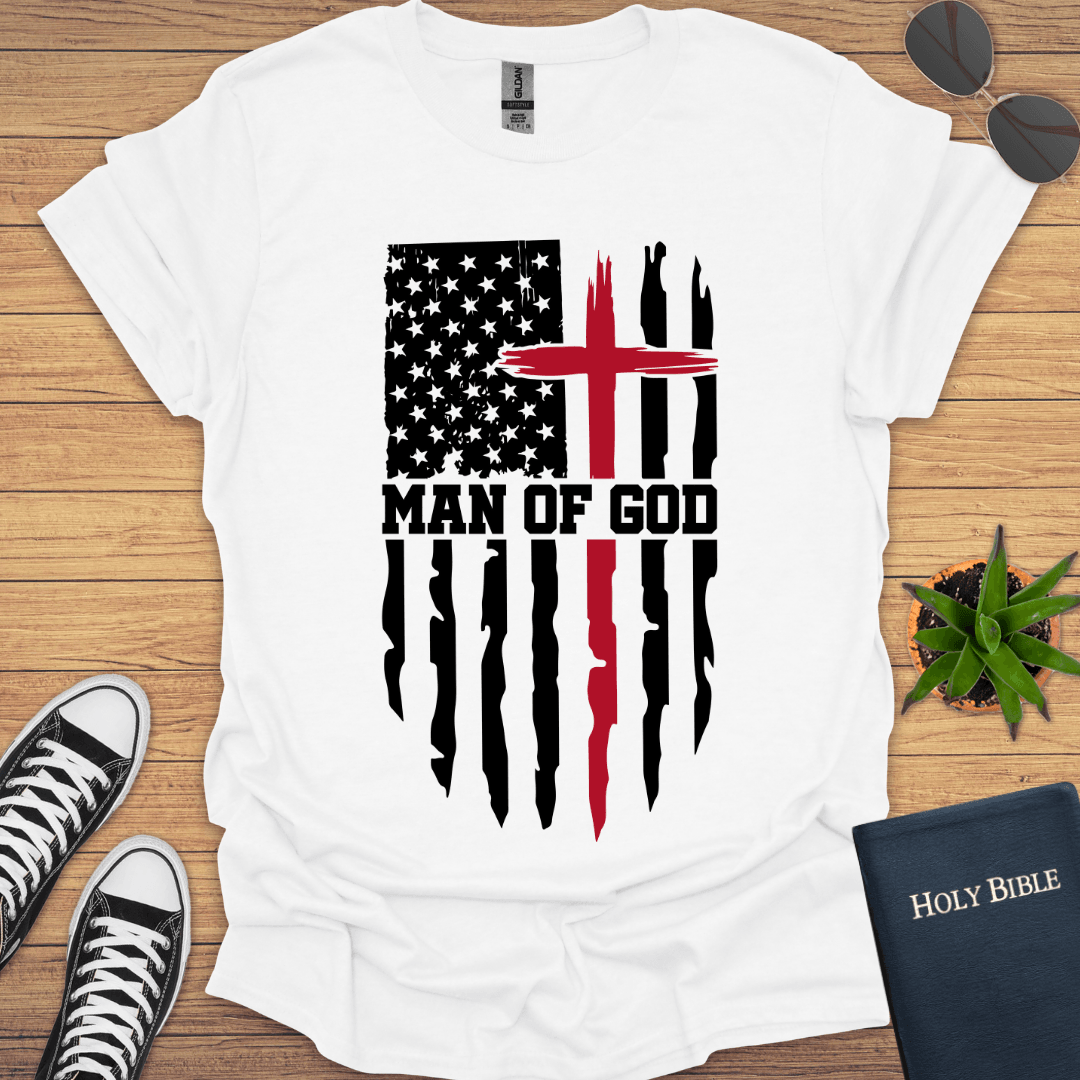 Man of God Flag T-Shirt - Christian Clothes