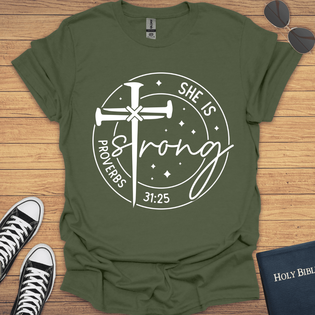 She is Stronger T-Shirt - Christian Clothes