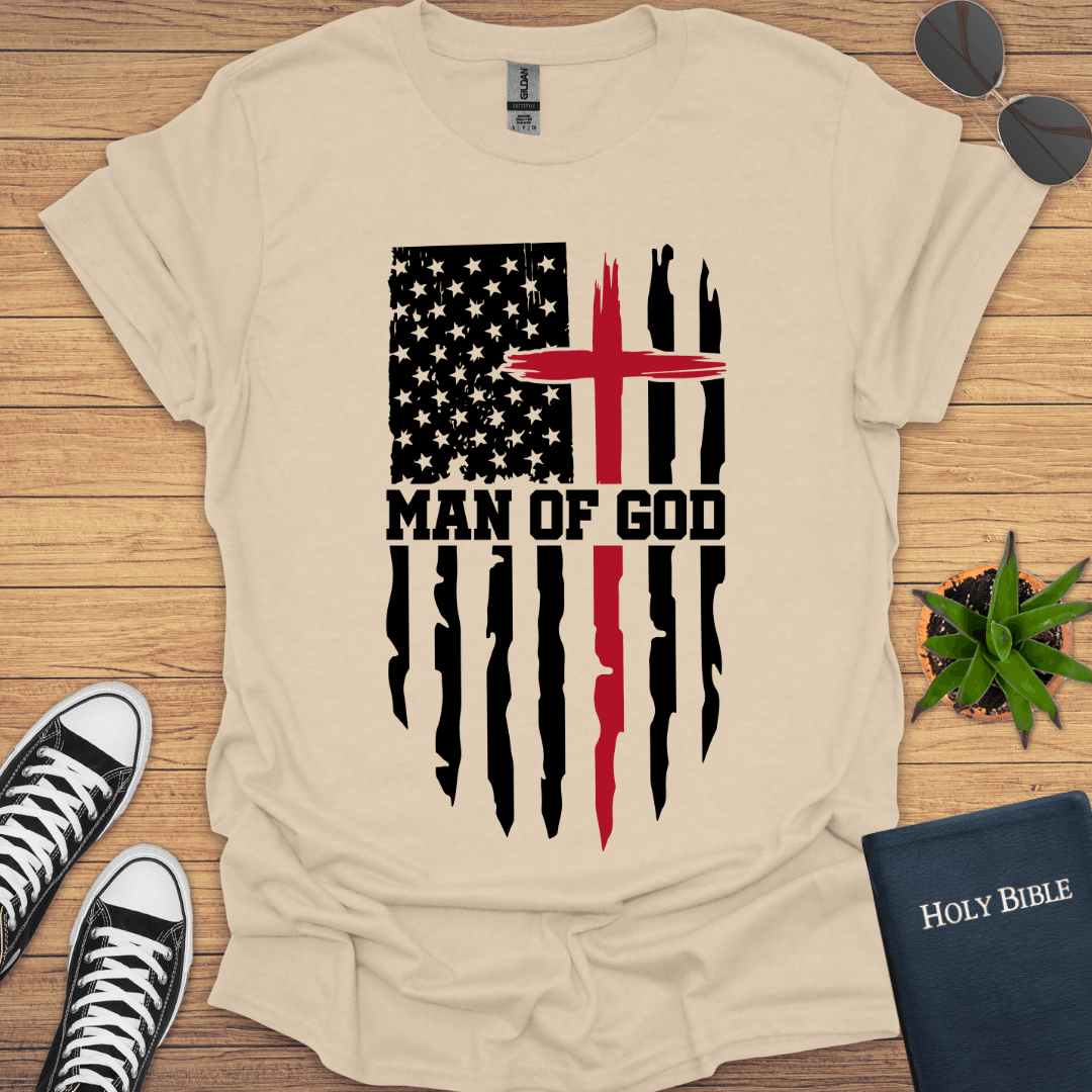 Man of God Flag T-Shirt - Christian Clothes