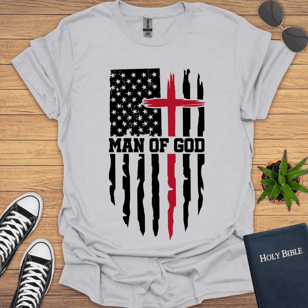 Man of God Flag T-Shirt - Christian Clothes