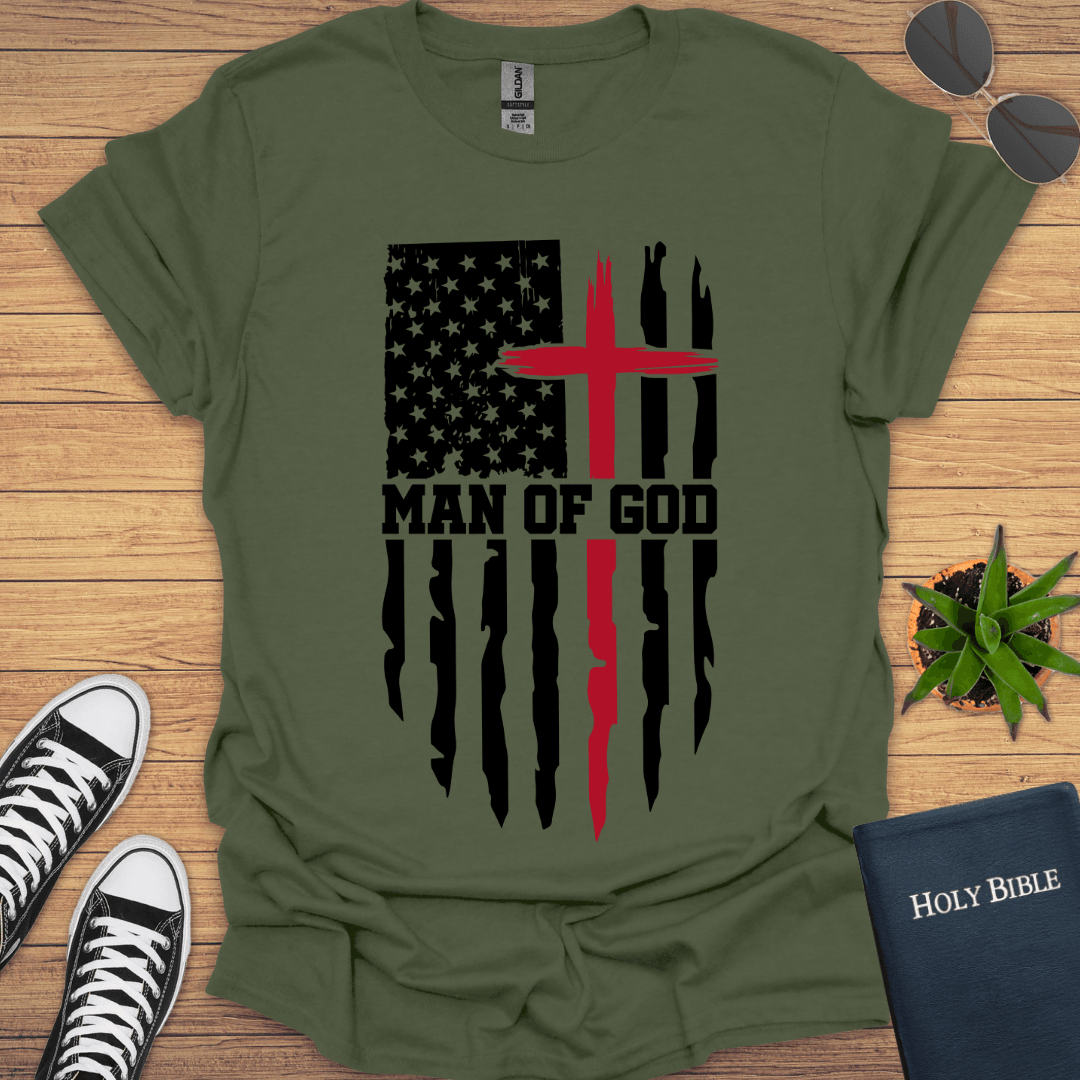 Man of God Flag T-Shirt - Christian Clothes