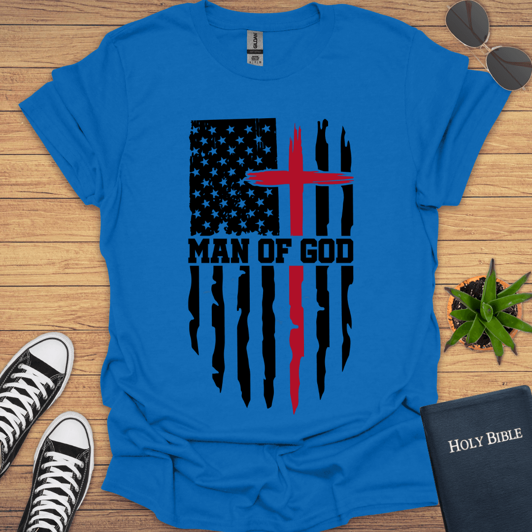 Man of God Flag T-Shirt - Christian Clothes