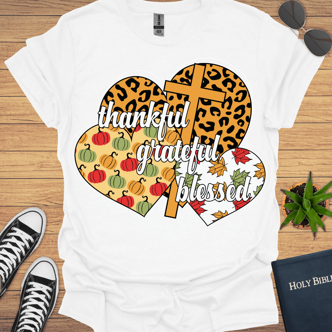 Grateful Thankful Blessed T-Shirt - Christian Clothes