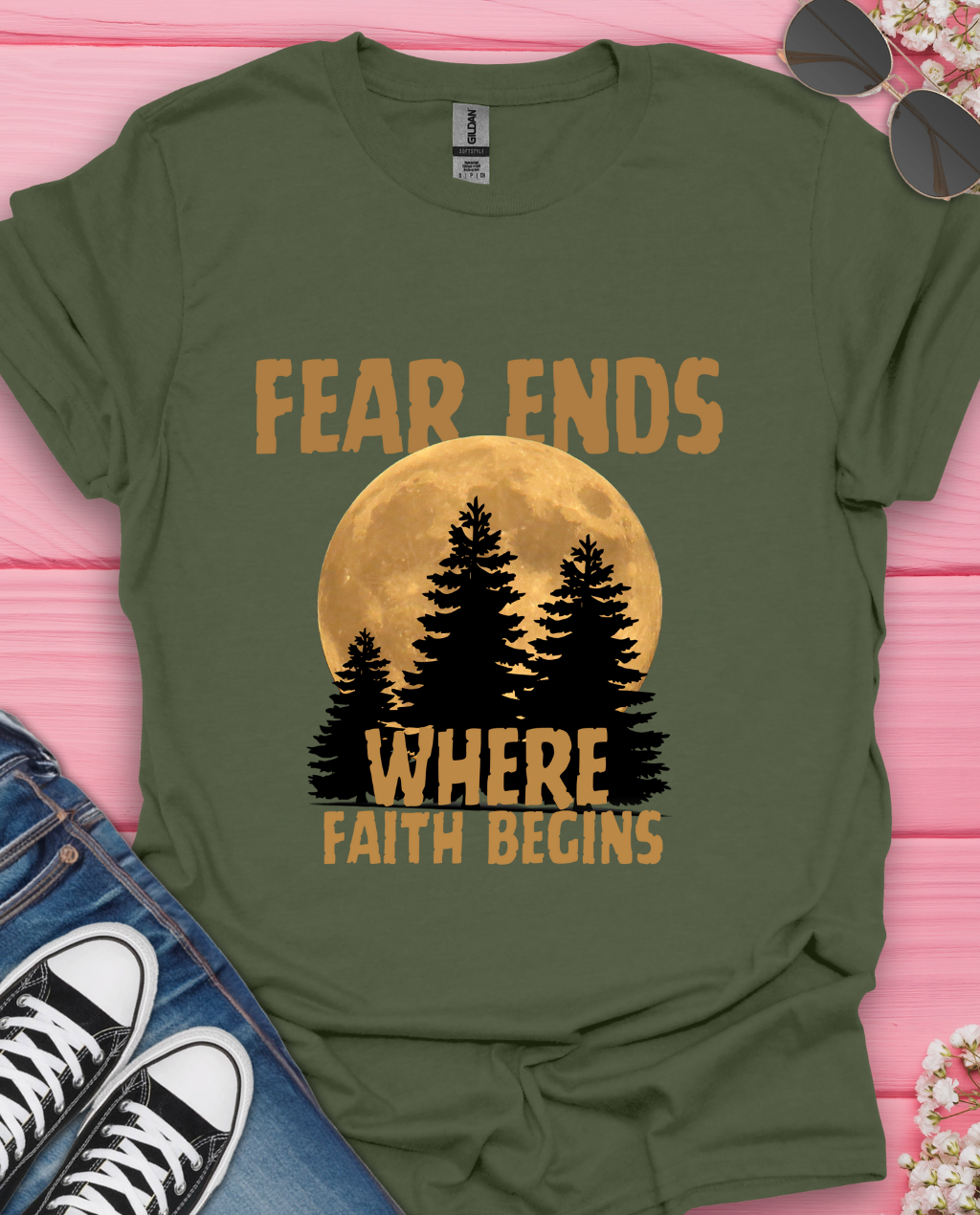 Fear Ends Where Faith  T-Shirt