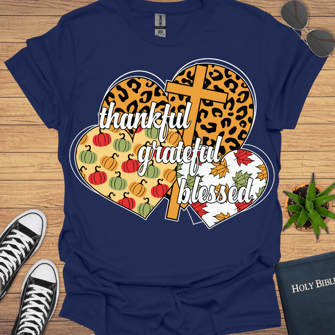 Grateful Thankful Blessed T-Shirt - Christian Clothes