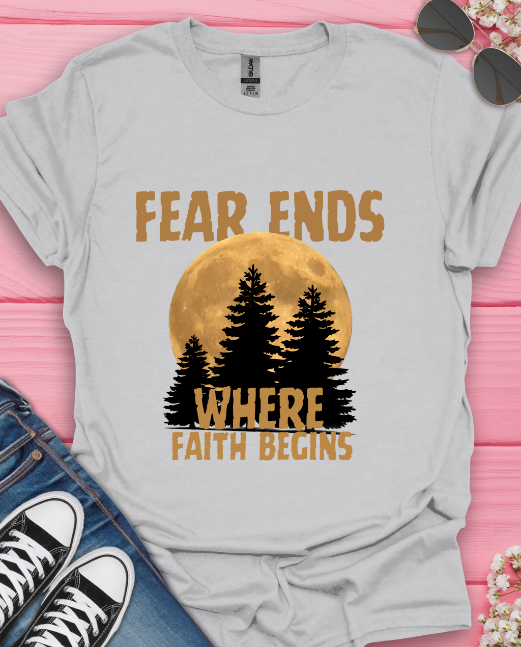 Fear Ends Where Faith  T-Shirt