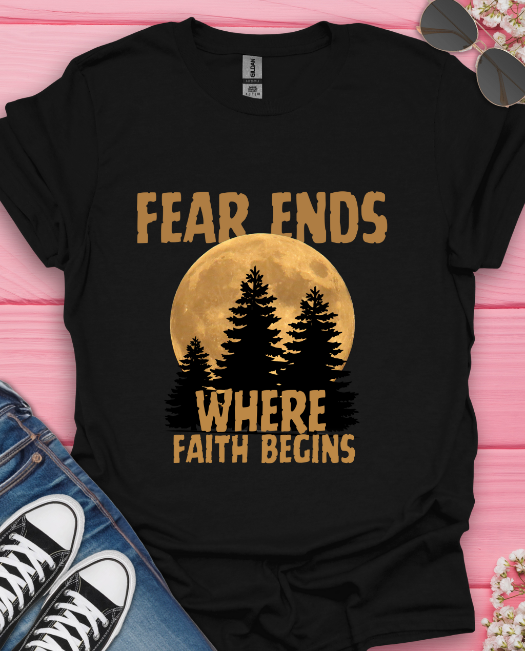 Fear Ends Where Faith  T-Shirt