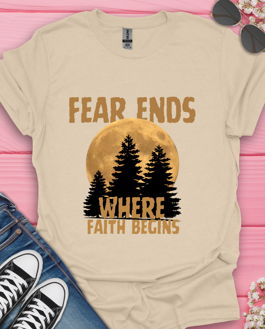 Fear Ends Where Faith  T-Shirt