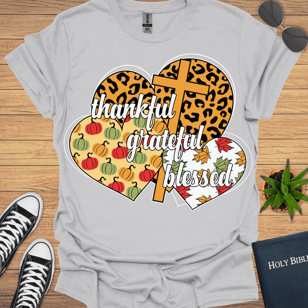 Grateful Thankful Blessed T-Shirt - Christian Clothes