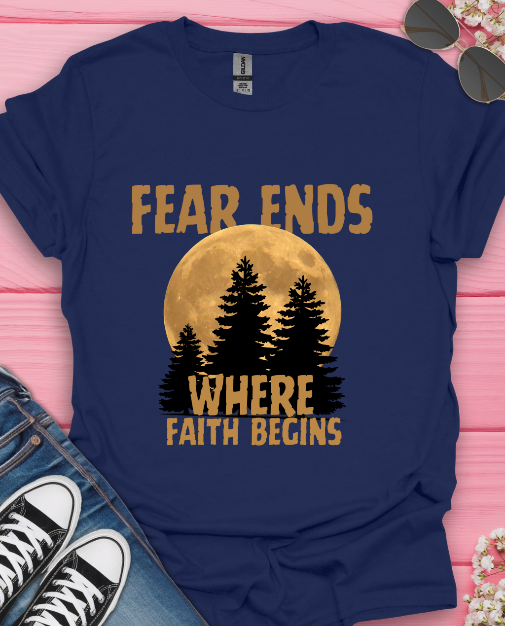 Fear Ends Where Faith  T-Shirt