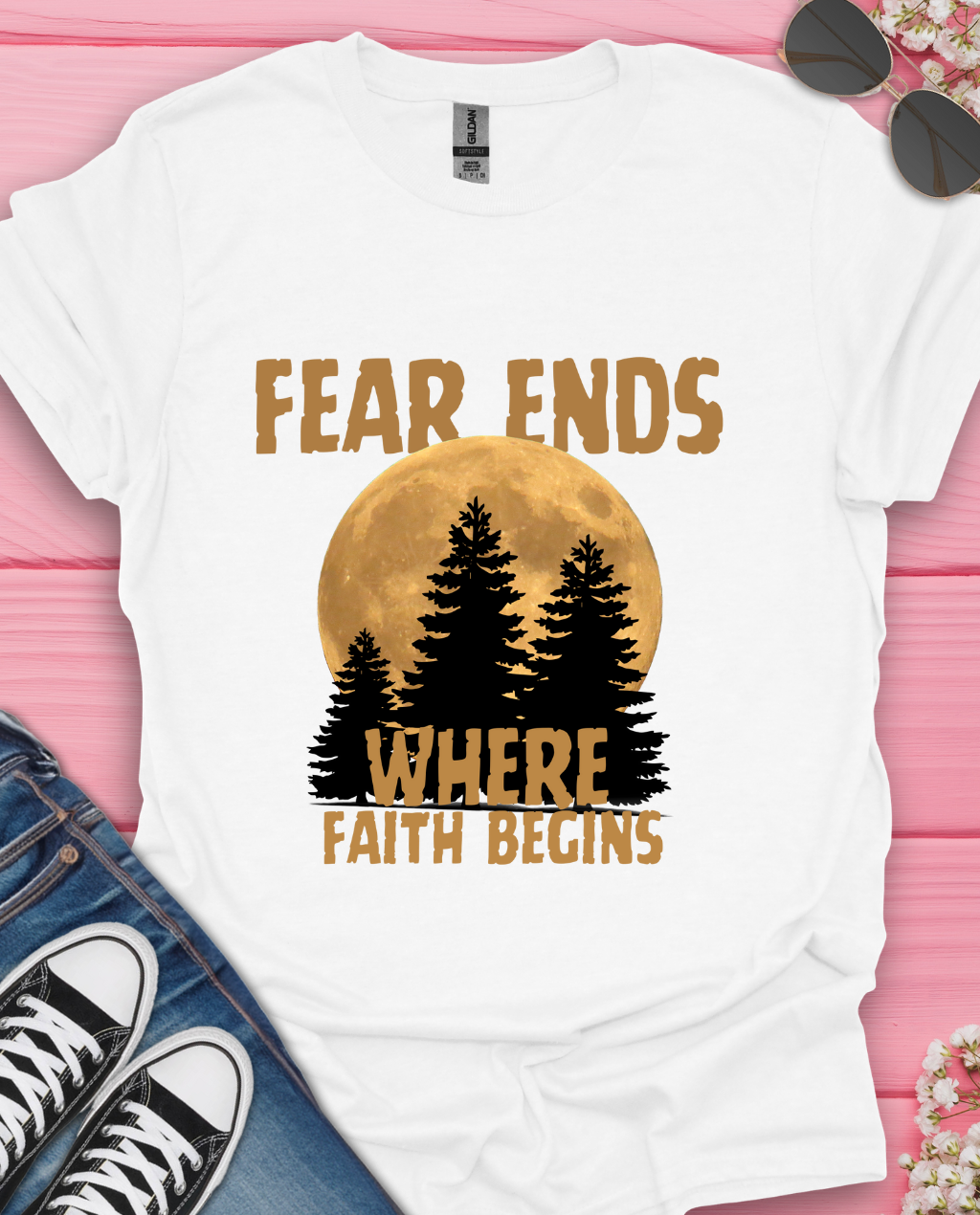 Fear Ends Where Faith  T-Shirt