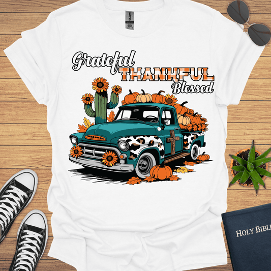Grateful Thankful Blessed T-Shirt - Christian Clothes