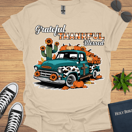 Grateful Thankful Blessed T-Shirt - Christian Clothes