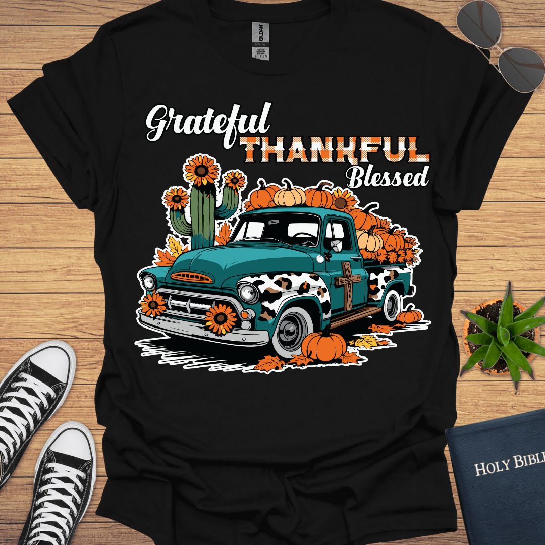 Grateful Thankful Blessed T-Shirt - Christian Clothes
