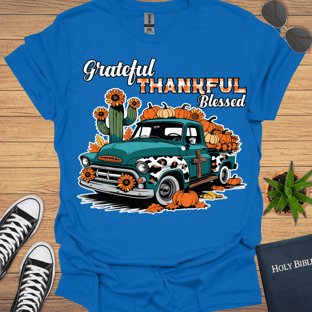 Grateful Thankful Blessed T-Shirt - Christian Clothes
