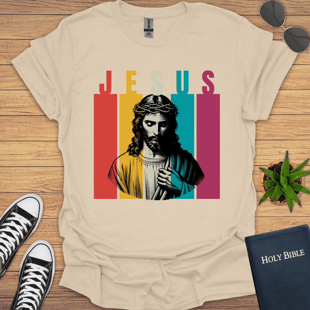 Jesus Retro Design T-Shirt - Christian Clothes