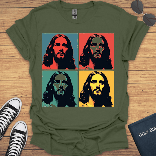 Jesus Face Pop Design T-Shirt - Christian Clothes