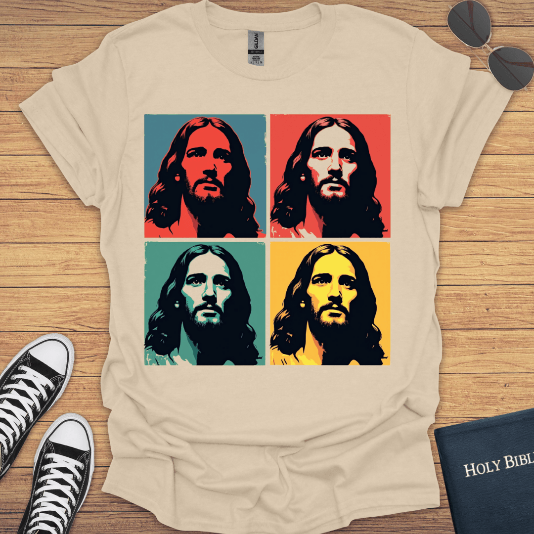 Jesus Face Pop Design T-Shirt - Christian Clothes