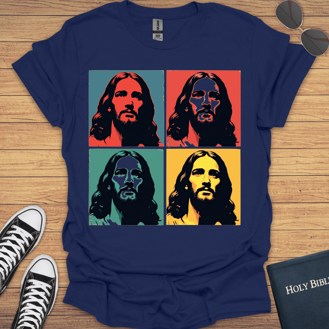 Jesus Face Pop Design T-Shirt - Christian Clothes
