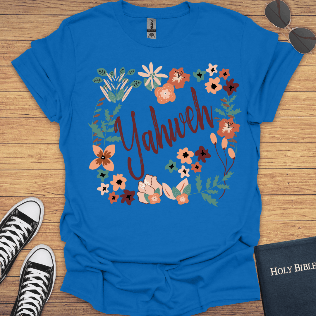 Yahweh Floral Design T-Shirt - Christian Clothes